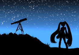 天体観測風 シルエット／Astronomical Observation Silhouette