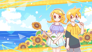 海とヒマワリ／Sea and Sunflowers
